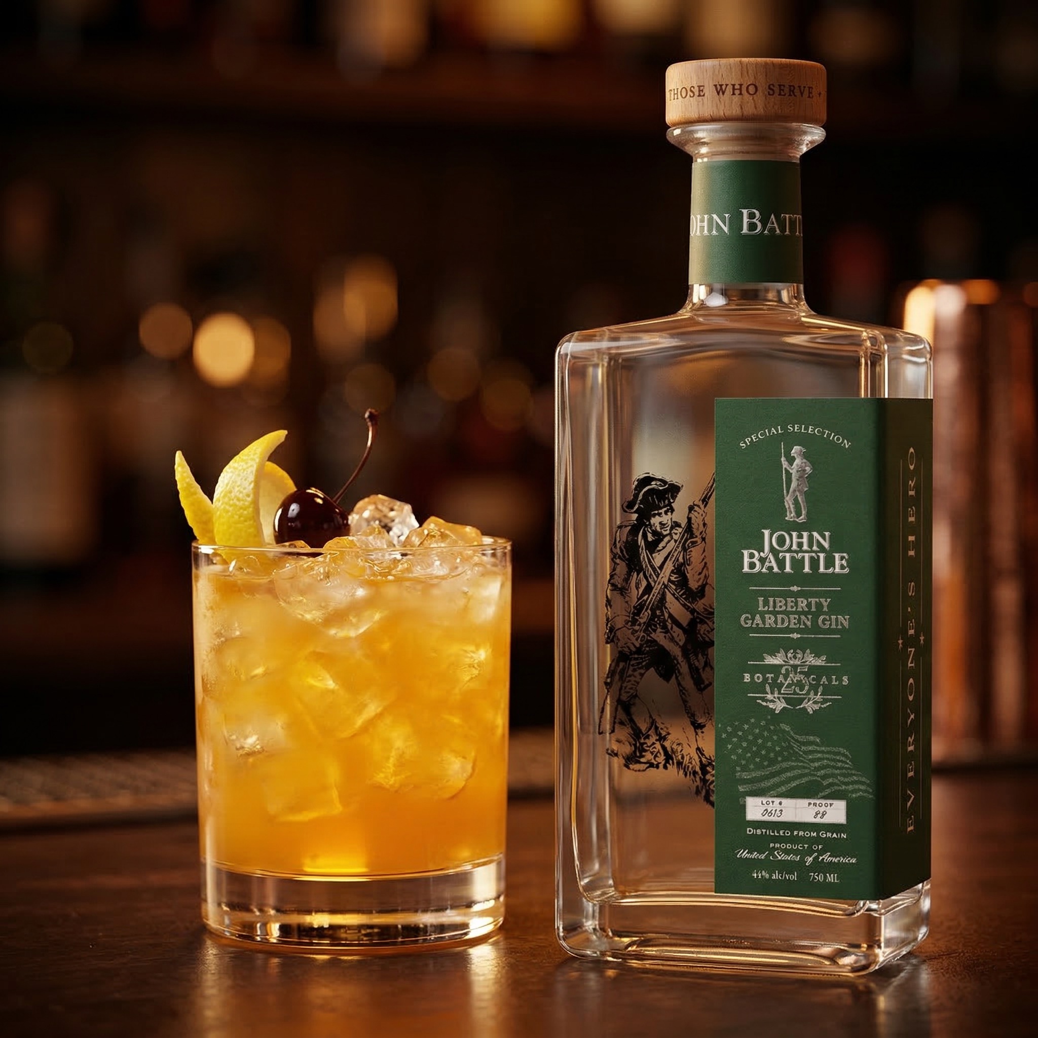 James Austin Standard cocktail with gin, pineapple, and grenadine