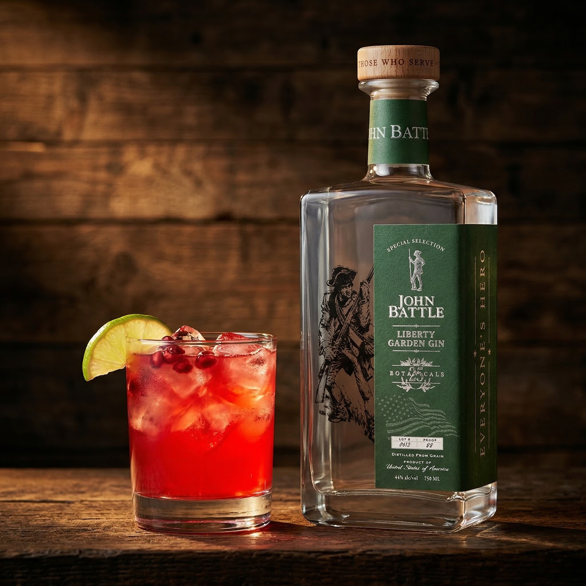 Revolution Red cocktail with gin, Campari, and pomegranate