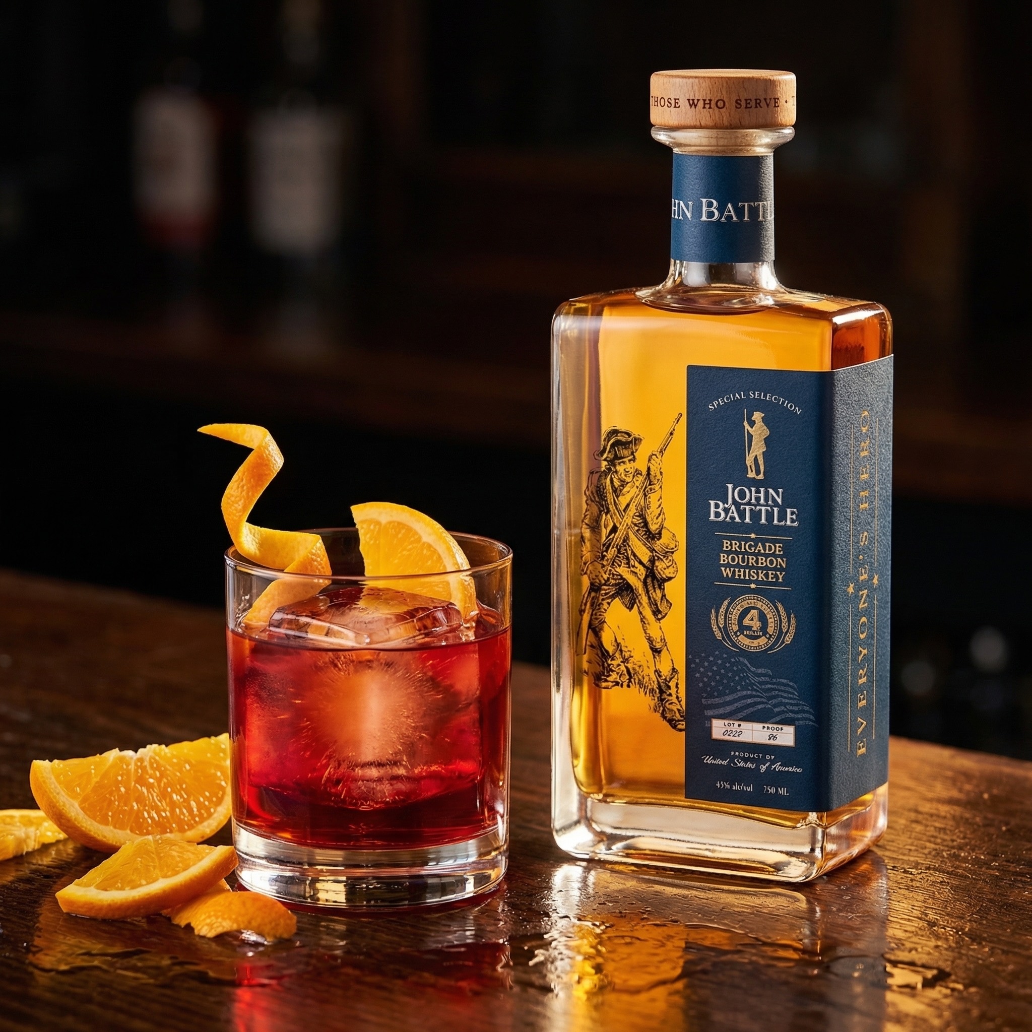 The Patriot cocktail with bourbon and apple syrup