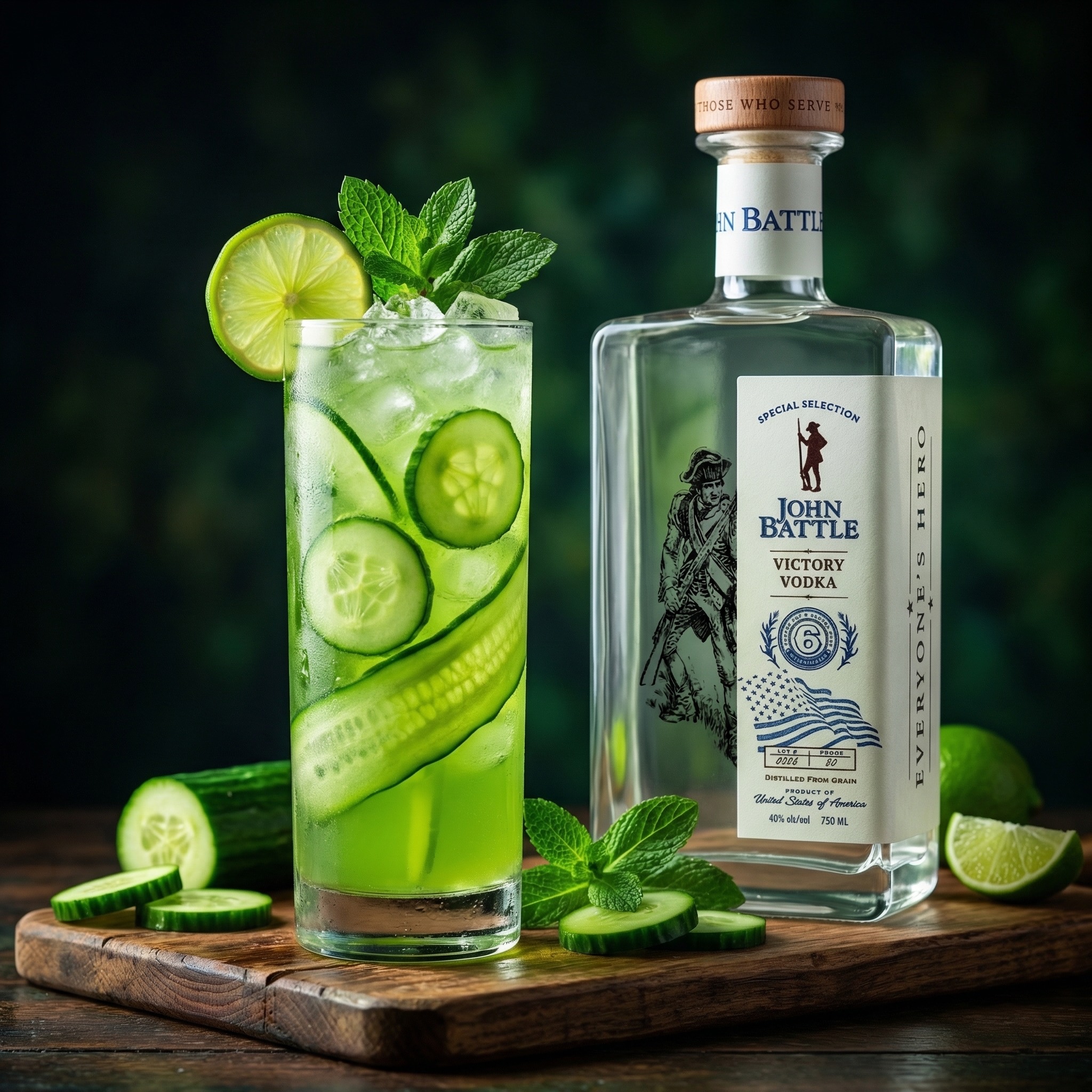 Vicksburg Mist cocktail with vodka, elderflower, and cucumber